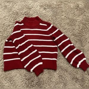 Red and white striped sweater